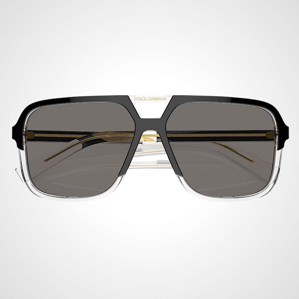 New Dolce&Gabbana Sunglasses Polarized Aviator Navigator Black & Transparent Men - Picture 5 of 6